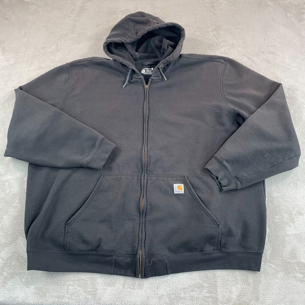 Carhartt Sweatshirt Men 3XL Faded Black Loose Fit MidWeight Full Zip Hooded K122